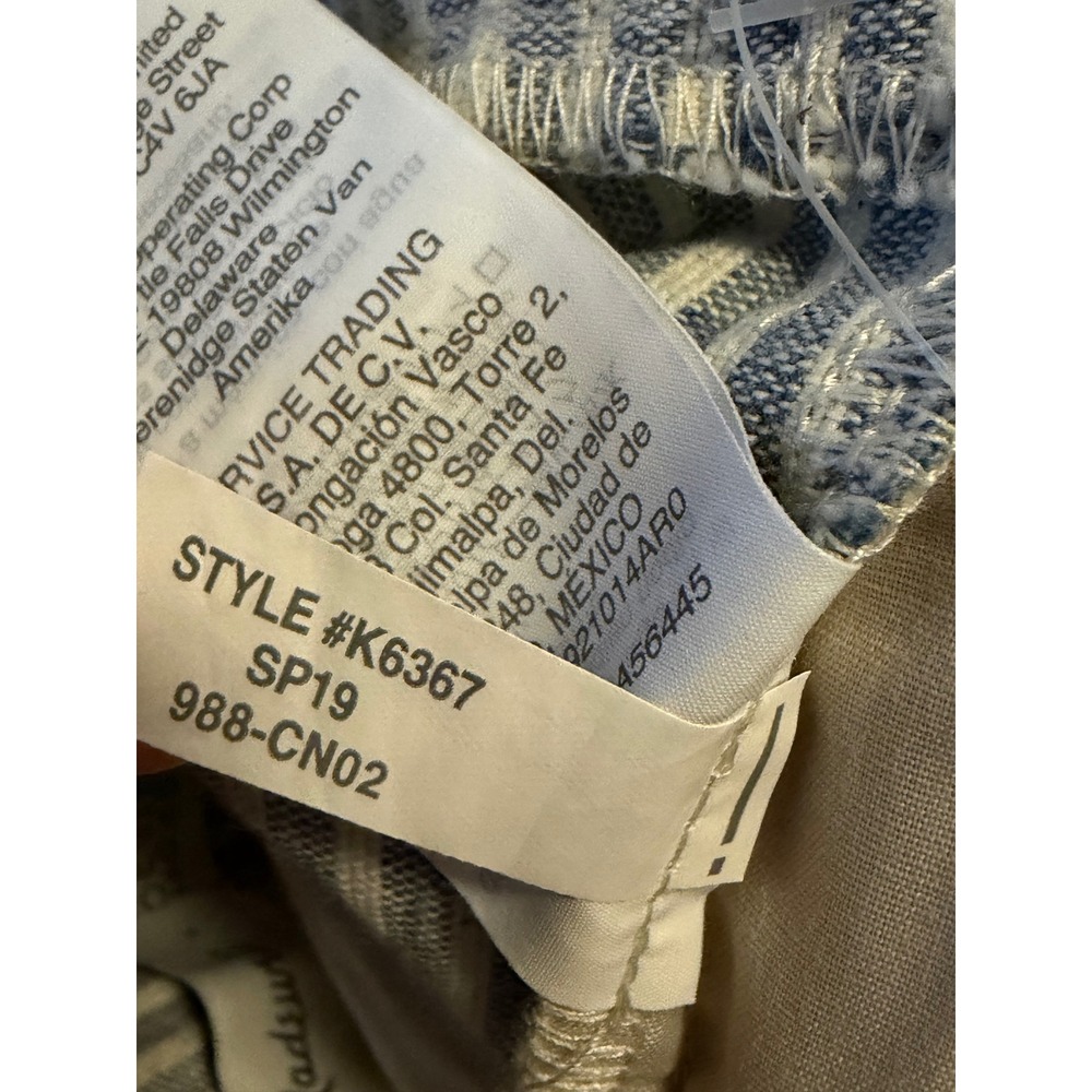Madewell x The New Denim Project Striped Paperbag Pants Blue White K6367 Size 8 - Picture 6 of 7